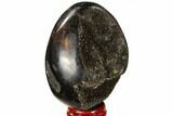 Septarian Dragon Egg Geode - Black Crystals #118737-2